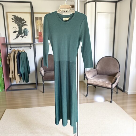 NWT Eliza J Teal Green Knit Maxi Dress Size M - Picture 1 of 5